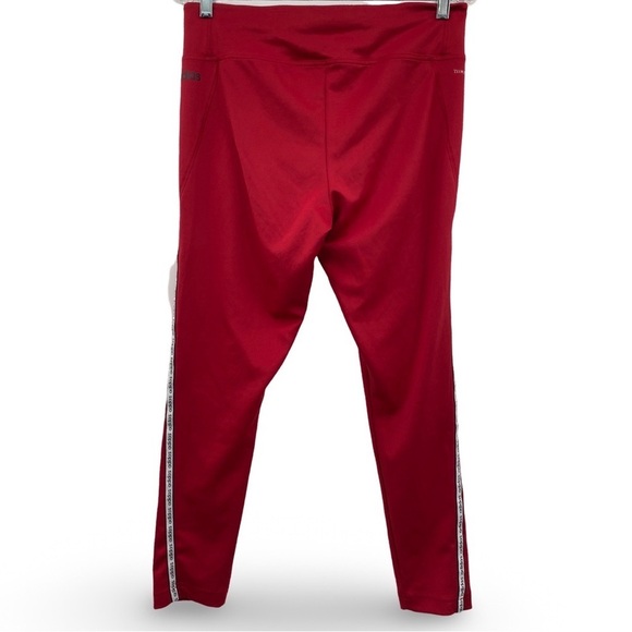 Adidas Climalite Red Leggings with Side Stripes Size Large - Picture 6 of 12